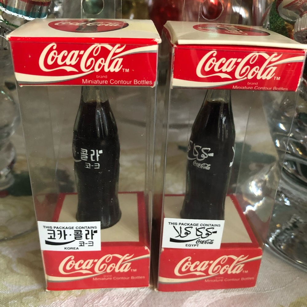 Vintage Coca Cola Miniature Bottles - Korea and Egypt Coke